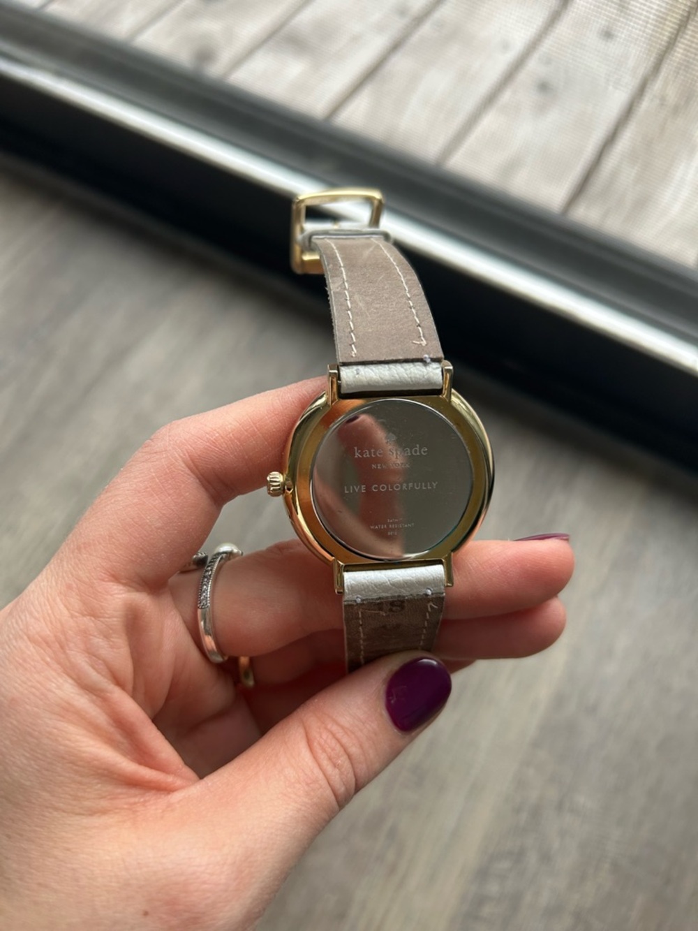 kate spade Gold Watch with White Leather Strap - Picture 5 of 5